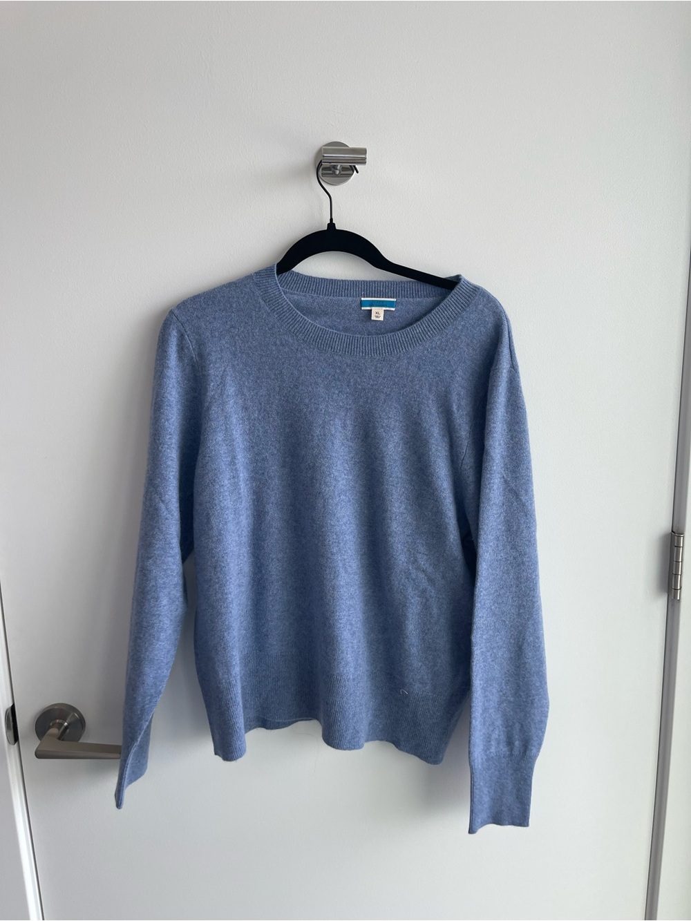 J Crew Cashmere Blue Crewneck Sweater - Classic Lightweight Knit